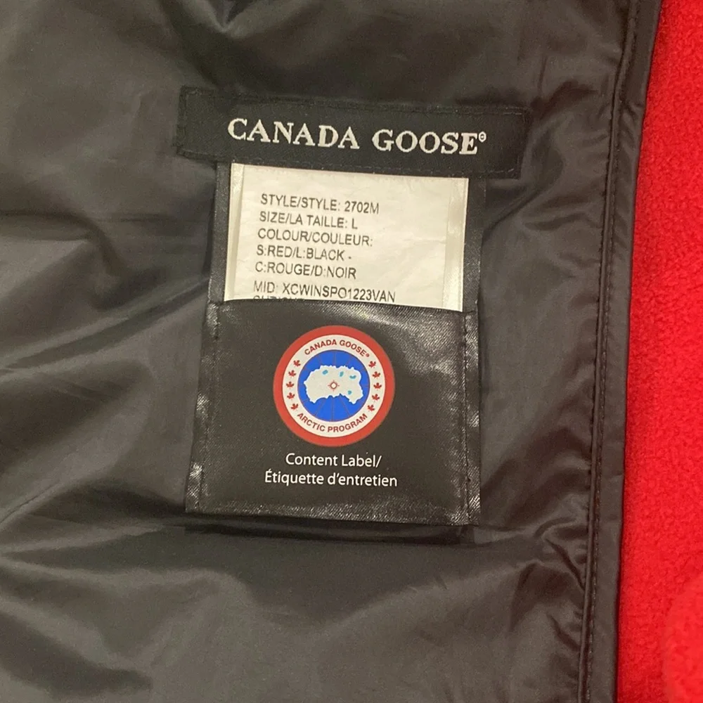Canada Goose Red Zip Up Vest in Size L - Picture 6 of 12